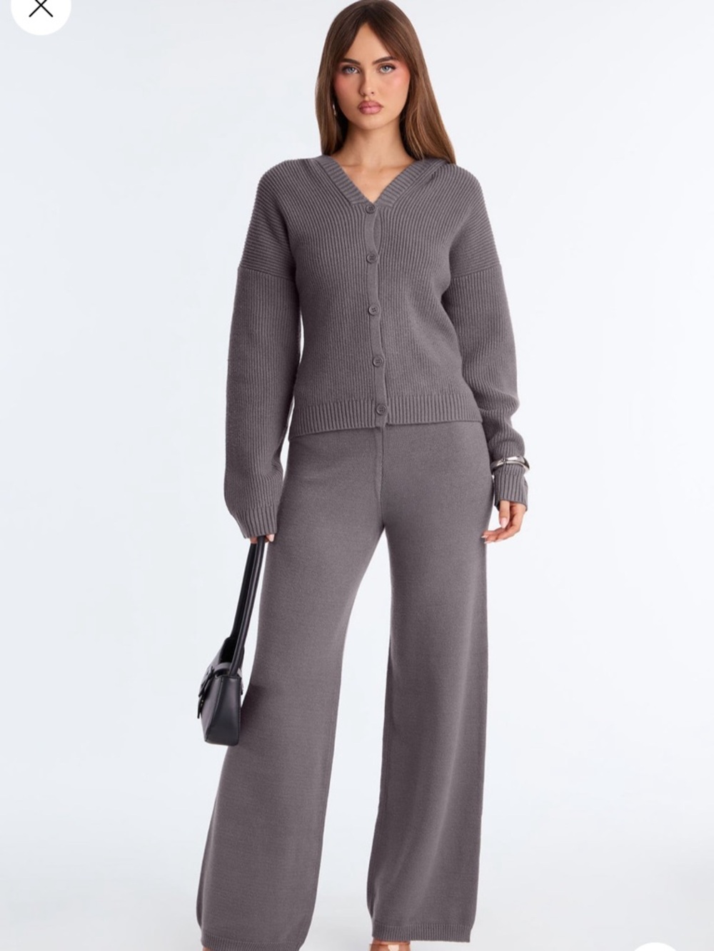 Wide-Leg Knit Pants & Sweater Set